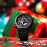 历史低价： CASIO 卡西欧 G-SHOCK 冬日圣诞系列 GA-2100TH-1A 运动手表