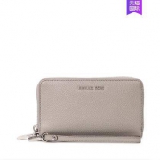 28号0点：Michael Kors/MK 经典款 灰色LOGO徽标 女士 手拿包 钱包