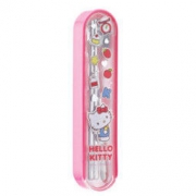 乐扣乐扣 HELLO KITTY 婴幼儿不锈钢勺子筷子盒子 套装 粉色LKT002 *3件