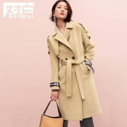 对白 7DN066 女士中长款毛呢外套