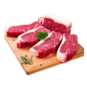 限地区：京觅 澳洲ABERDEEN BLACK 原切牛排 澳洲谷饲西冷牛排1kg（5片）*2件