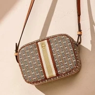 库存浅、1倍差价！Tory Burch Gemini Link 中号帆布斜挎包