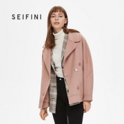 SEIFINI 诗凡黎 7181012476121 气质翻领羊毛双面呢大衣