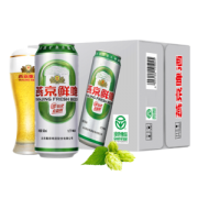 燕京啤酒 10度鲜啤 500ml*12听 三重除氧更新鲜