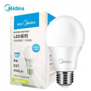 Midea 美的 LED球泡 E27螺口 日光色 6W