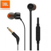 JBL T110 立体声入耳式耳机耳麦 带麦可通话 经典黑