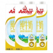 安佳（Anchor）新西兰进口 全脂纯牛奶 1L*12盒*2件