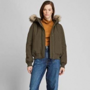 卖完下架：UNIQLO 优衣库 421743 女装夹层连帽罗纹茄克