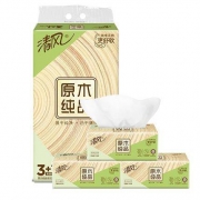清风 原木纯品抽纸 2层150抽*4包