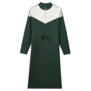 GIORDANO 佐丹奴 91469043 女士高腰抽绳长袖针织连衣裙 99.9元包邮