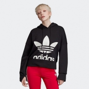 阿迪达斯官网 adidas 三叶草 CROPPED HOODIE 女装套头衫EC1874