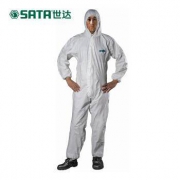 世达 BF0101 白色带帽连体防护服