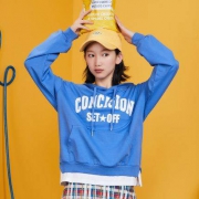 快鱼 19W5047 女士假两件连帽卫衣 2件