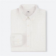 卖完下架：UNIQLO 优衣库 男装 411842 优质长绒棉印花衬衫