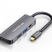 SAMZHE 山泽 HDMI/USB3.0/USB2.0/PD 4合1接口 Type-C扩展坞