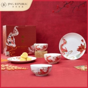 共禾京品 好运锦鲤礼盒 碗盘组合4件套