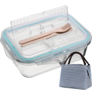 iCook  高硼硅玻璃饭盒 无隔 860ml 送保温包 16.8元（需用券）
