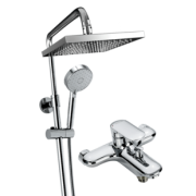 KOHLER 科勒 K-77365T-4-CP 三出水升降式方形淋浴柱花洒 1109元包邮（双重优惠）