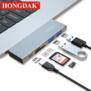 HONGDAK MACBOOK type-C扩展坞（100W PD+USB3.0*2+TF/SD)