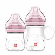gb 好孩子 拥抱系列 P80070 宽口径玻璃奶瓶 120ml+180ml *2件 +凑单品 151.9元包邮（合75.95元/件）