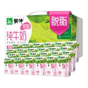 蒙牛 脱脂型 纯牛奶 250ml*24 礼盒装*3件