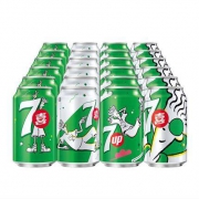 京东PLUS会员、限地区：七喜 柠檬味 汽水碳酸饮料 330ml*24罐 *4件
