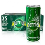 法国原产，保税区直发：250mlx35罐x3件 Perrier/巴黎水 原味气泡水
