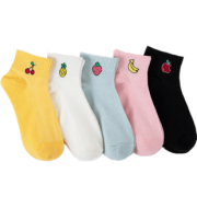 颂织 纯棉硅胶防滑中筒女袜 5双 6.9元（需用券）