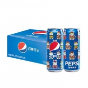 京东PLUS会员、限地区：Pepsi  百事可乐 细长罐 汽水碳酸饮料 330ml*24罐整箱 *4件