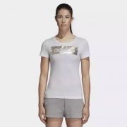 20点：阿迪达斯 LINEAR FOIL TEE 女装运动型格 短袖T恤 CD1981
