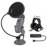 Blue Yeti USB 套装Studio 耳机，Knox Gear Pop 过滤器和 USB 集线器