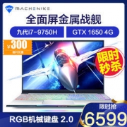 MACHENIKE 机械师 F117-BB3 15.6英寸笔记本电脑（i7-9750H GTX1650 8G 512GB）