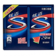 炫迈（Stride）休闲零食无糖口香糖水蜜西瓜味双盒装100.8g（56片）新老包装随机发货 *2件