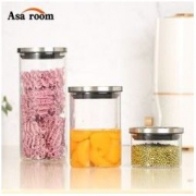 Asa room 透明玻璃密封罐 3件套（330ml 800ml 1000ml）