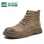 木林森 M1888 男士真皮加绒马丁靴