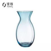 佳佰 简约竖楞 浅蓝色 玻璃花瓶