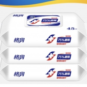 格润 75%酒精消毒湿巾 45片 *3件 29.4元包邮（需用券，合9.8元/件）