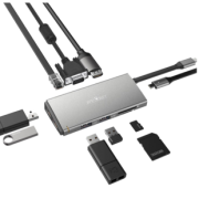 JAMES DONKEY 贝戋马户 十合一Type-C拓展坞（4口USB3.0/PD充电/百兆网口/HDMl/VGA/读卡器） 166元包邮（需用券）