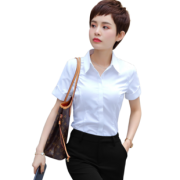可讯尔  女款V领短袖衬衫 9.9元包邮（需用券）