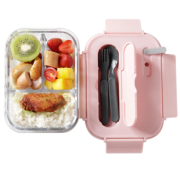 iCook 玻璃保鲜盒 无分隔860ml 内置餐具 16.8元包邮（需用券）
