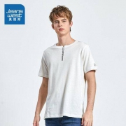 JEANSWEST 真维斯 JW-91-173507 男士纯棉鸡心领T恤