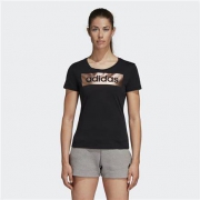 adidas 阿迪达斯 LINEAR FOIL TEE CD1978 女装训练运动短袖T恤
