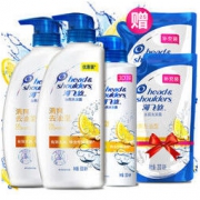 海飞丝洗发水套装去屑去油500ml*2+300ml送补充装200ml*2 持久清爽控油 男士女士通用