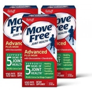 Move Free 益节葡萄糖胺和软骨素+ msm关节维生素片，move free（1瓶120粒），3瓶，360粒