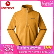 marmot土拨鼠 男士 套头抓绒夹克 半拉链设计