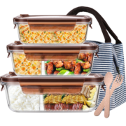 iCook 玻璃饭盒套装 无隔 2个装 410ml 16.8元包邮（需用券）
