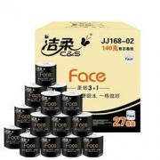 洁柔(C&S)厚卷纸 黑Face 加厚4层140g卫生纸*27卷（柔软亲肤整箱销售 面子系列一格就够）易降解不堵塞马桶 *4件