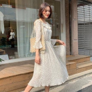 韩都衣舍 RE1003 中长款娃娃领连衣裙 *2件