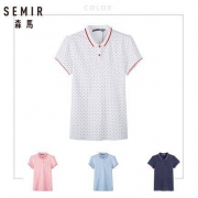 Semir 森马 10215000033 女士立领polo针织T恤