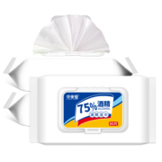 限时买4送1 顺丰包邮 75度酒精湿巾80抽 券后￥19.9
